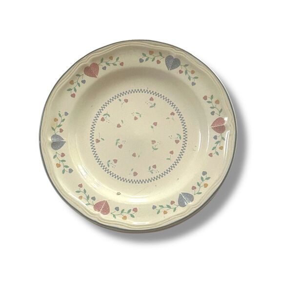 NEWCOR Stoneware 4006 Legacy Hearts 4pc Dinner Plates 1989 Made in China 10.5"d - Picture 2 of 3